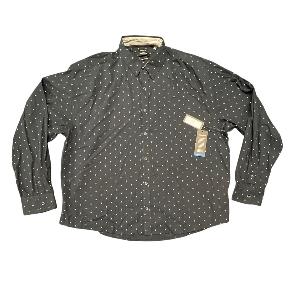 Kenneth Cole The Peached Poplin Navy Blue Button Down Shirt Size 4X New